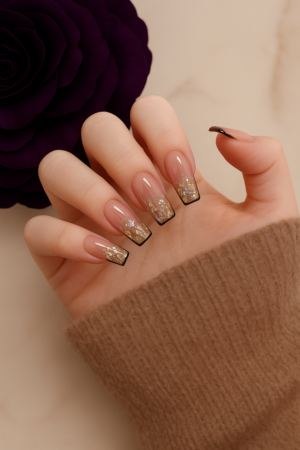 Glamorous Gold Glitter Press-On Nails
