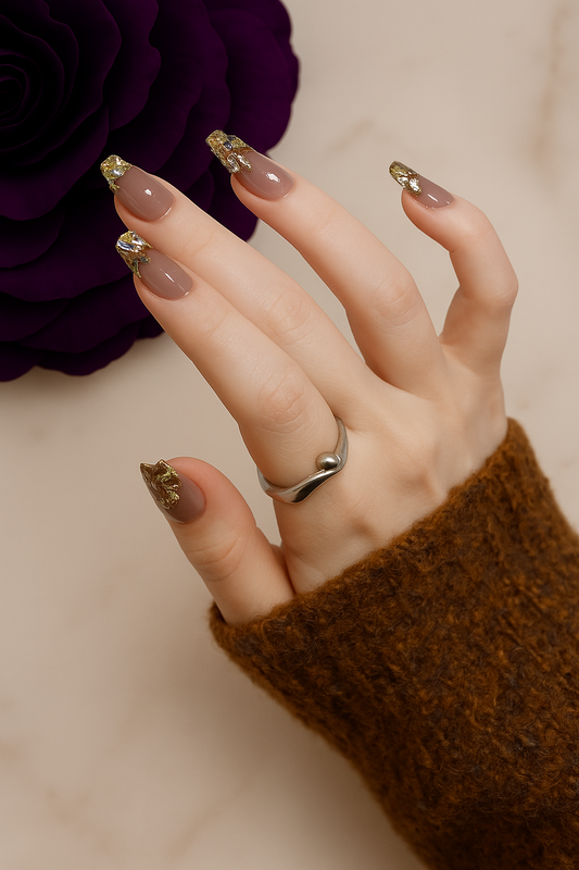 Glamorous Gold Glitter Press-On Nails