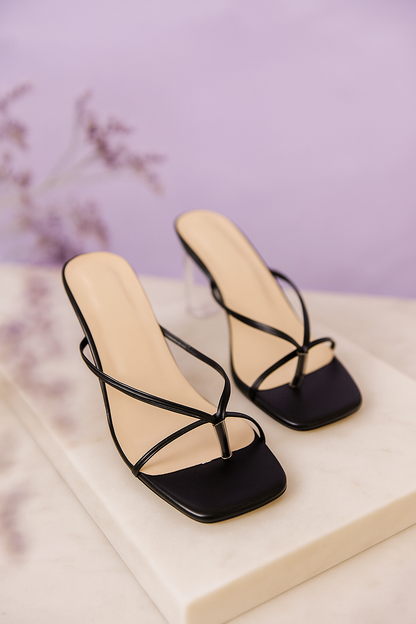 Strappy Clear Heeled Sandals