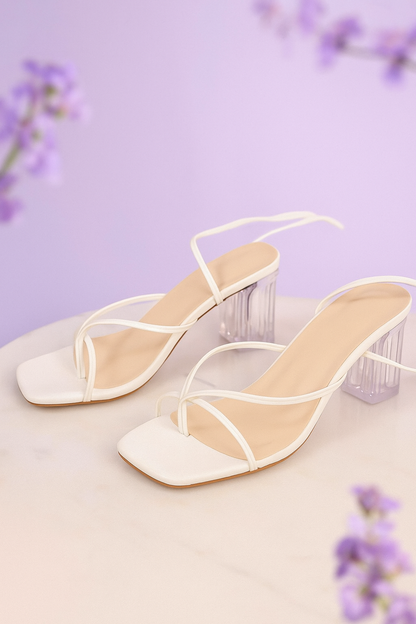Strappy Clear Heeled Sandals